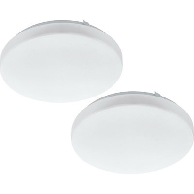 2 PACK Wall Flush Ceiling Light Colour White Shade White Plastic Bulb LED 11.5W