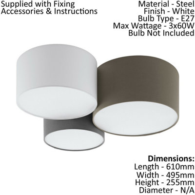 2 PACK Wall Flush Ceiling Light White Anthracite Brown White Grey