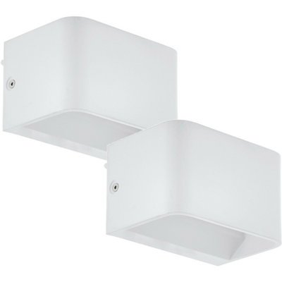 2 PACK Wall Light Colour White Box Structure Snug Fitting Bulb LED 6W