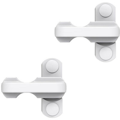 2 PACK - White Window Sash Block - Turn to Open Child Window Safety Arm Lock