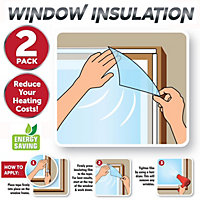 2 pack Window Insulation Kit Shrink Fit Double Glazing Film Draught Excluder Heat