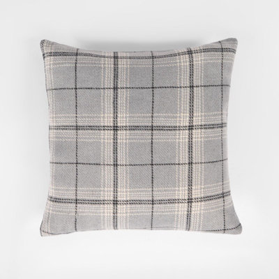 2 Pack Woven Check Cushion Covers Printed Soft