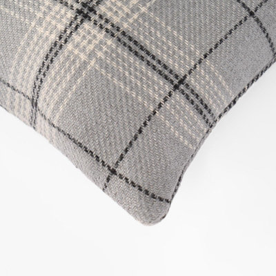 2 Pack Woven Check Cushion Covers Printed Soft - 4