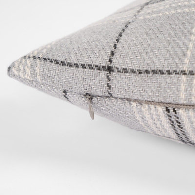 2 Pack Woven Check Cushion Covers Printed Soft - 5