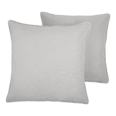 2 Pack Woven Texture Cushion Covers, Silver - 45 x 45cm