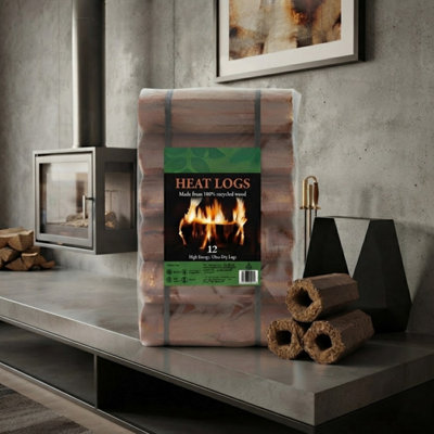 2 Packs (24 Logs) Fast-Igniting Low-Smoke Shimada Briquettes for Fireplaces