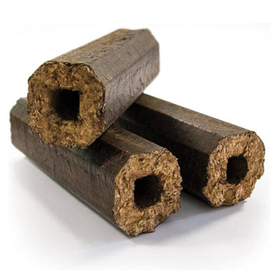 2 Packs (24 Logs) Fast-Igniting Low-Smoke Shimada Briquettes for Fireplaces