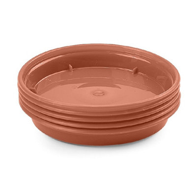 2 Packs of 5 Plant Pot Saucers Plastic Terracotta Colour for 5 & 6 Inch Pots