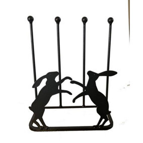 2 Pair Boot Rack - Boxing Hares - Steel - L30.4 x W38 x H48.3 cm