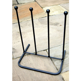 2 Pair Boot Rack - Steel Wellie Stand - Steel - L27.9 x W38 x H48.3 cm - Black