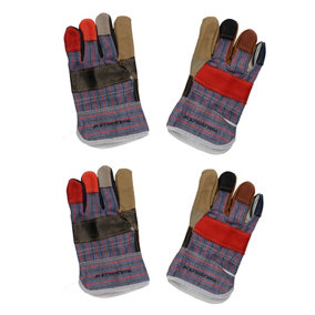 2 Pairs 10" Large Rainbow Hide Furniture Gloves Work Wear Safety Gardening