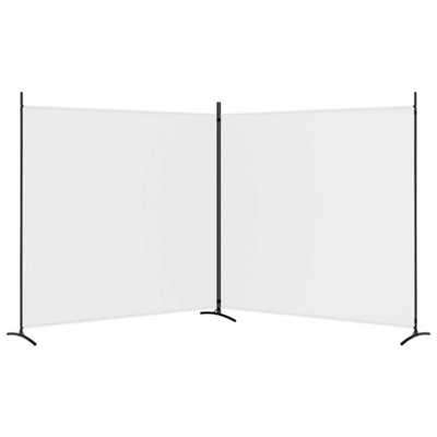 2-Panel Room Divider White 348x180 cm Fabric