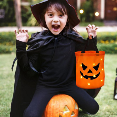 2 PC LED Light Halloween Candy Bags, Light LED up Halloween Trick or ...
