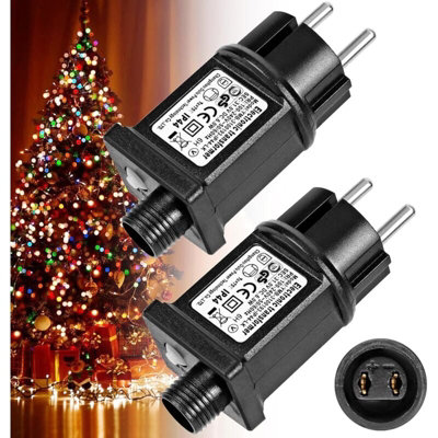 2 Stück 31V LED Netzteil: IP44 LED Transformator Treiber, 8 modi Stecker Lichterkette Ersatz mit