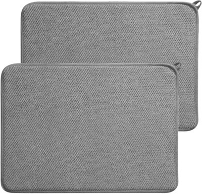 2 PCS 45 x 60CM Microfibre Drying Up Mats, Sink Drainer Mat, High ...