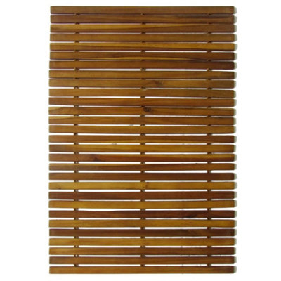 2 pcs Acacia Bath Mat 80 x 50 cm - 1