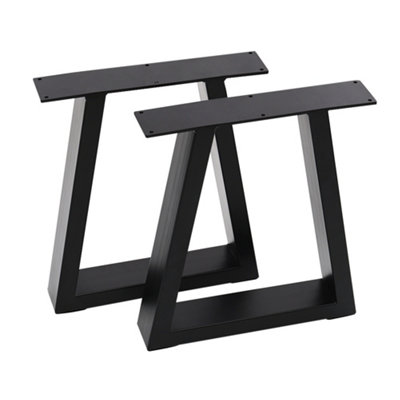 2 pcs Black Furniture Legs Industrial Metal Table Legs for Home H 90 cm x L 70 cm - 4