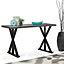 2 Pcs Black Heavy Duty Metal Table Legs Furniture Legs W 60 x H 70 cm