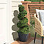 2 pcs Boxwood Tree Artificial Spiral Topiary Plant House Plant Garden Artificial Plant H 90 cm