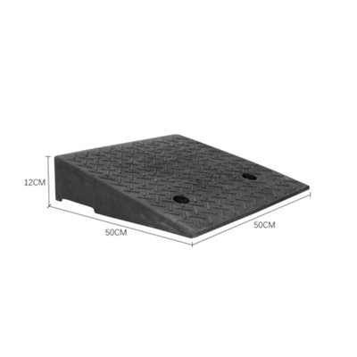 2 Pcs Concave and Convex Texture Surface Rubber Kerb Ramps H 12cm