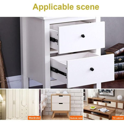 thumbnail image 2 of 2 Pair Drawer Slides With Screws For Kitchen Cabinet, 10in-22in Metal Runners Telescopic Guide Rail, Heavy Duty 20kg-50kg Load, 2-section Extension 2 of 9