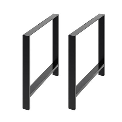 2 Pcs H Frame Design Sleek Balck Iron Furniture Legs for Table & Desks Support H 71cm