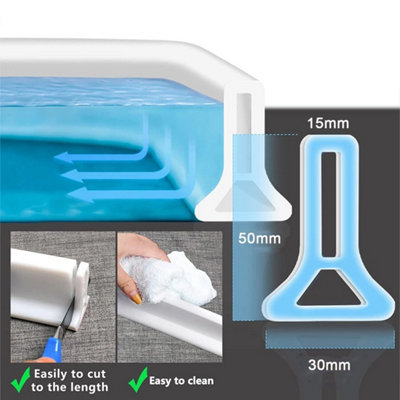 2 PCS hower Water Barrier Silicone Wet Room Bathroom Floor Sealing ...