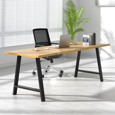 2 Pcs Industrial Furniture Legs Black Ladder Iron Table Legs 69cm W x ...