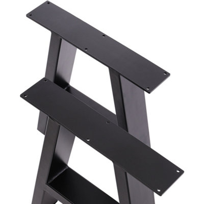 2 Pcs Industrial Furniture Legs Black Ladder Iron Table Legs 69cm W x ...