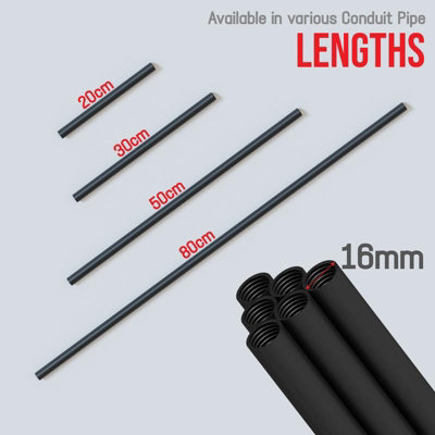 2 Pcs Industrial Pipe Lighting 16mm Female Threaded 500mm Black Metal ...