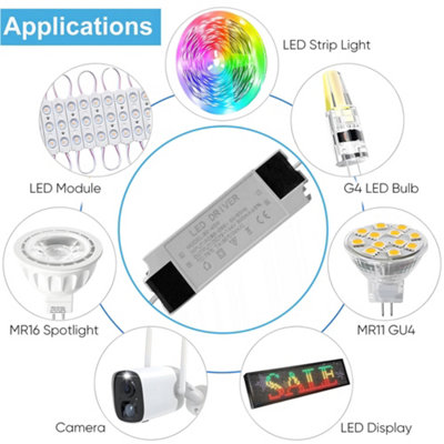 2 Pcs LED Driver 25-40 W Constant Current 300mA DC Connector External ...