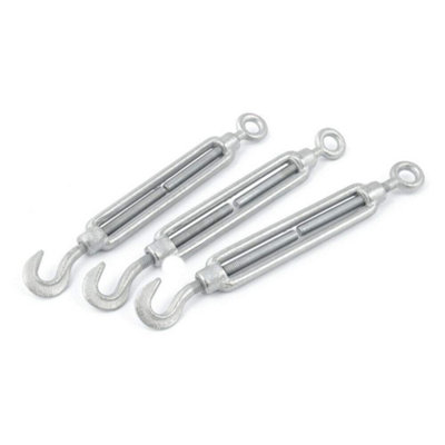 2 pcs of M6 Hook - Eye Turnbuckle Tensioner for Wire Tension Garden Rope Hooks Cable Garden Support Wire Turnbuckle Strainer