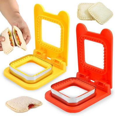 2 PCS Sandwich Cutter and Sealer Square Shape Tool for Making Crustless ...