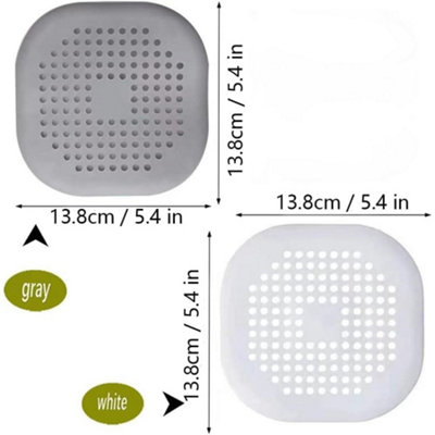 2-Pack White Shower Drain Hair Catcher – Bathtub Stopper With Suction Cup, Sink Cover For Bathroom & Kitchen, Water Trap Grate