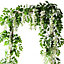 2 Pcs White Artificial Wisteria Fake Flowers Garland Hanging Ivy Vine for Wedding Decorations 2M