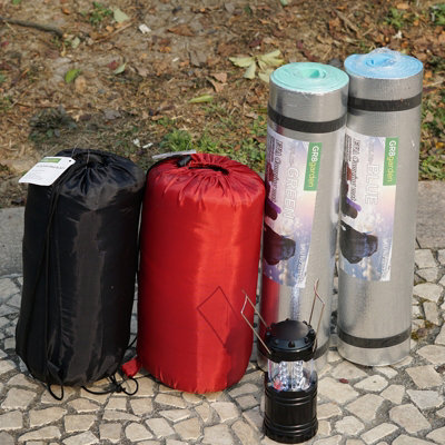 2 Person Camping Starter Set 2 x sleeping bags 2 x Mats 1 x Tent 1 x Lantern