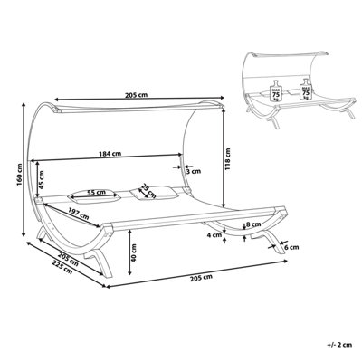 2-Person Garden Sun Lounger Off-White TERAMO - 3