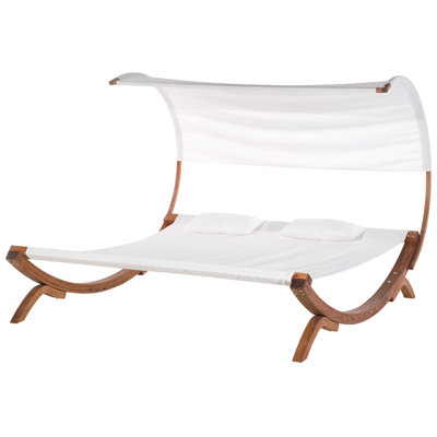 2-Person Garden Sun Lounger Off-White TERAMO - 4