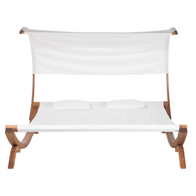 2-Person Garden Sun Lounger Off-White TERAMO - 7