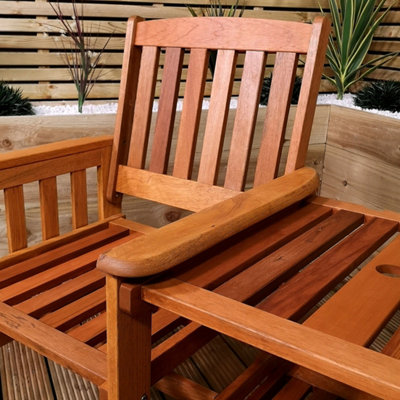 2 Person Wooden Garden Bench Love Seat Table Garden Furniture