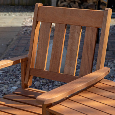 2 Person Wooden Garden Bench Love Seat & Table Garden Furniture - 6