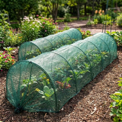 2 Piece 3 Meter Garden Grow Tunnel Mesh Net Vegetable Cover Protector