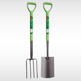 2 Piece Carbon Steel Fork and Spade Digging Set for Garden and Lawn Versatile Tools for Gardeners