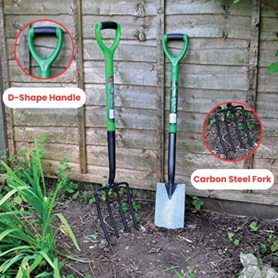 2 Piece Carbon Steel Fork and Spade Digging Set for Garden and Lawn Versatile Tools for Gardeners - 3