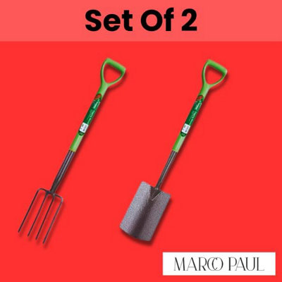 2 Piece Carbon Steel Fork and Spade Digging Set for Garden and Lawn Versatile Tools for Gardeners - 6