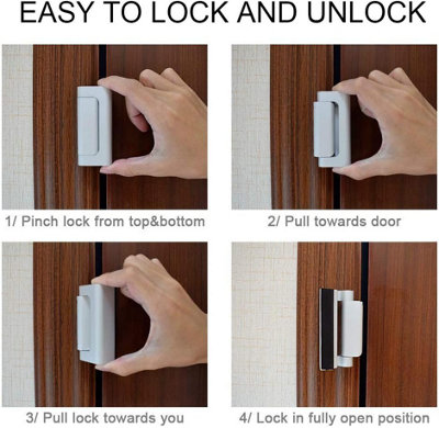 2 piece door reinforcement lock set with 8 screws, child safety door ...