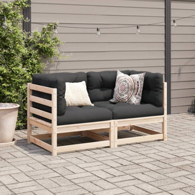 2 Piece Garden Sofa Set Solid Wood Pine - 3