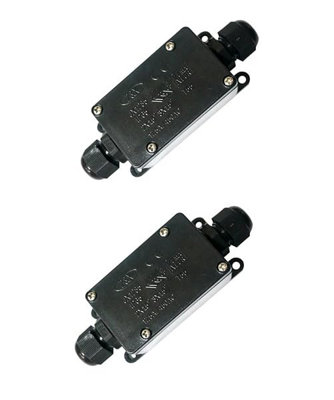 2 Piece IP66 Waterproof Junction Box with PG9 Glands for 3mm to 10mm ...