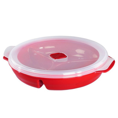 Microwave divided plates shop with vented lids