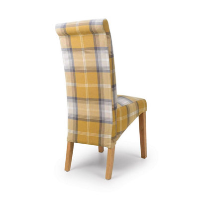 Cream check dining chairs hot sale